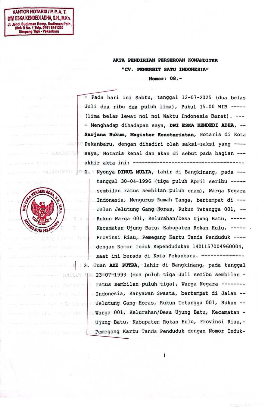 08.CV.PENERBIT SATU INDONESIA