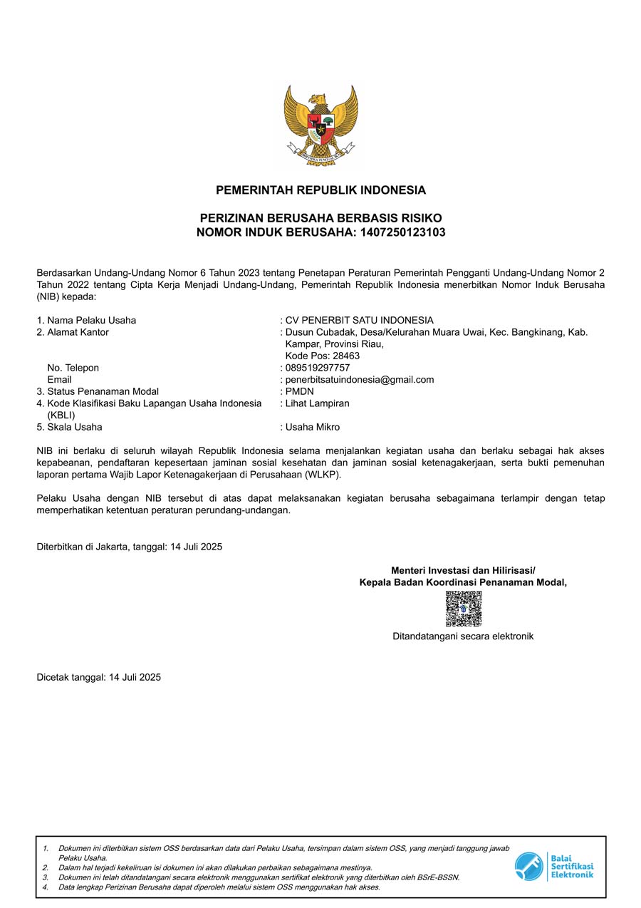 NIB CV PENERBIT SATU INDONESIA-1